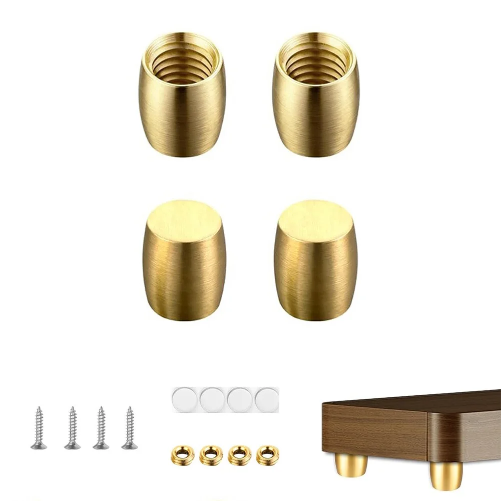 Gold Brass Speaker Riser Feet 15mm Height With Washers For Cutting Board Stabilizers Display Tray Home Building Hardware