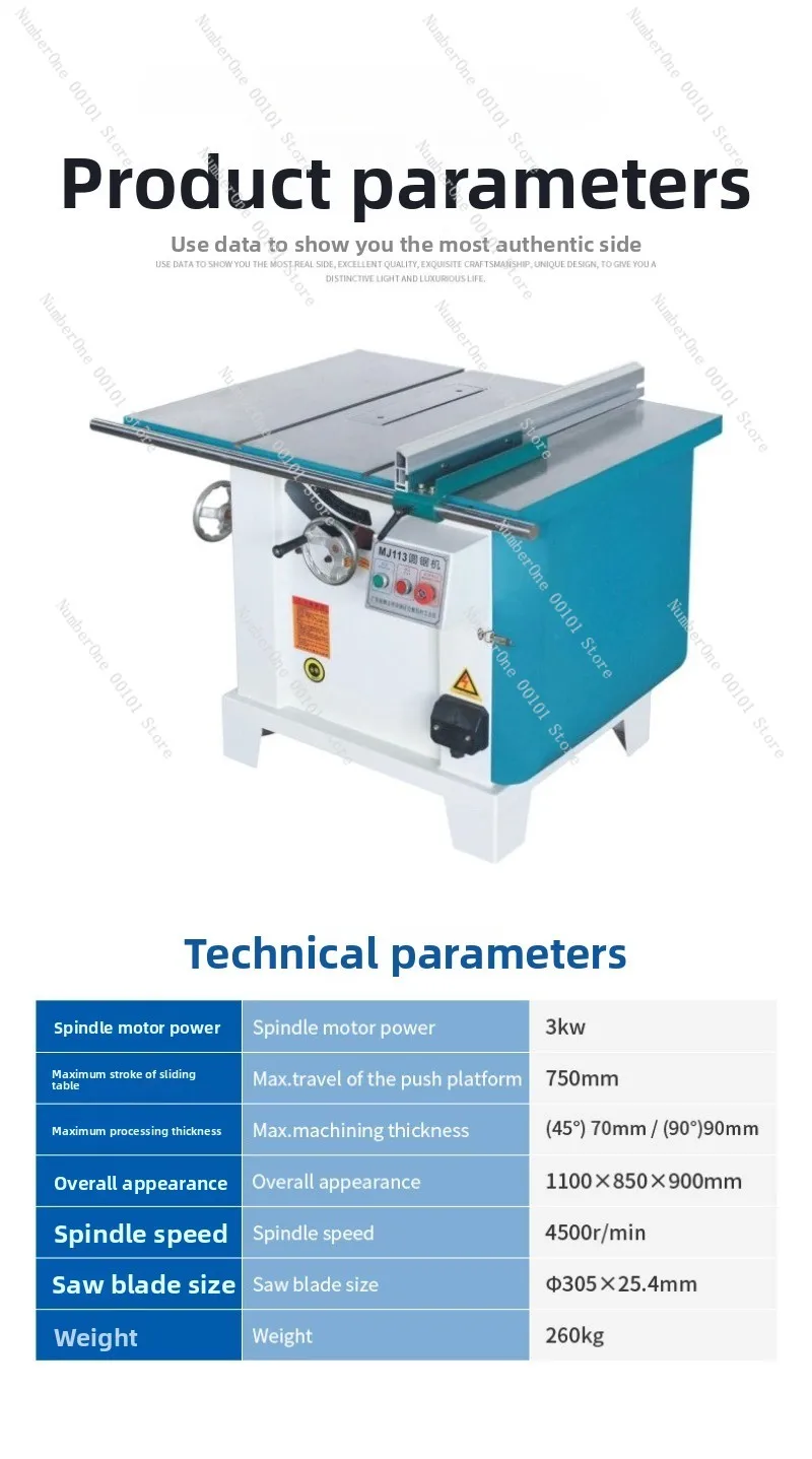 Woodworking Machinery 113TD 45 Degree Axis Tilt Swing Circular Saw Machine Woodworking Saw Table Circular Saw Machine