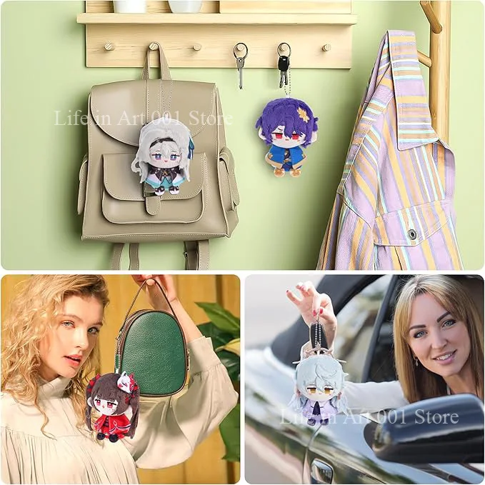 Juego de 12cm Wuthering Waves Roccia Phoebe Cartethyia Cantarella mascota accesorios de Cosplay mochila de felpa llavero colgante regalos