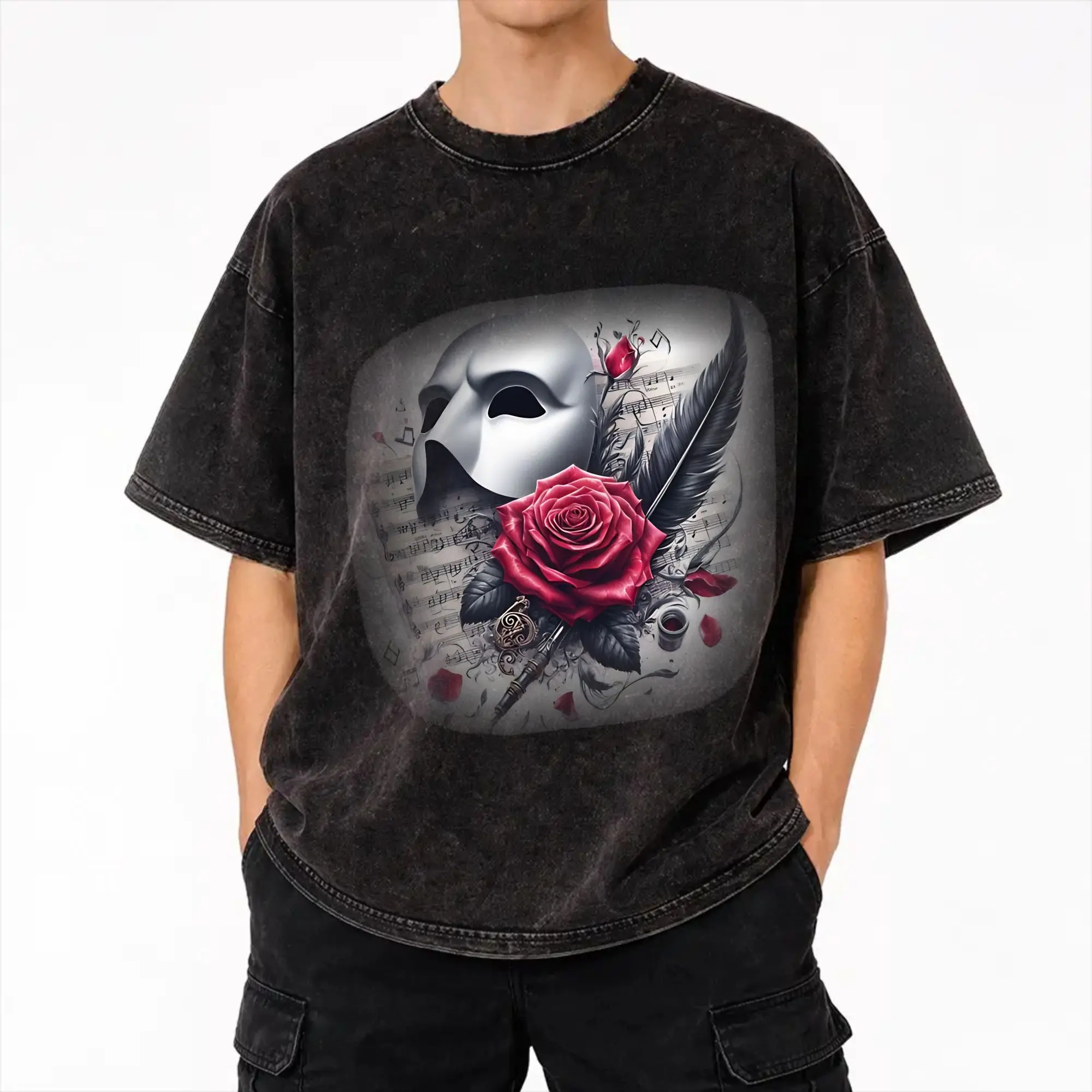2026 Phantom of The Opera Washed T Shirts Merch Harajuku T-Shirts  Men Women Tee