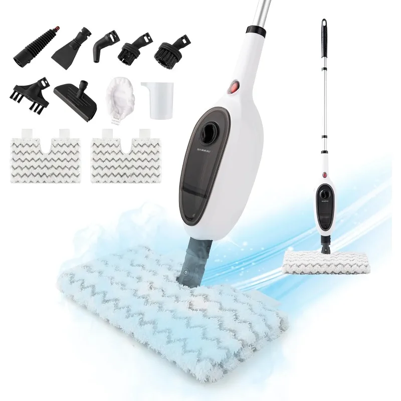 

Floor Steamer for Hardwood and Tiles, 10-in-1 Detachable Multi-Purpose Cleaning, 7m Power Cord