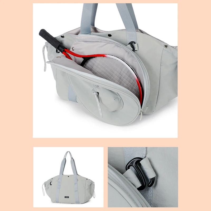 

Detachable Tennis & Badminton Bag Large Capacity Sports Duffel, Waterproof Shoulder Gym Bag for Outdoor, Travel, Fitness