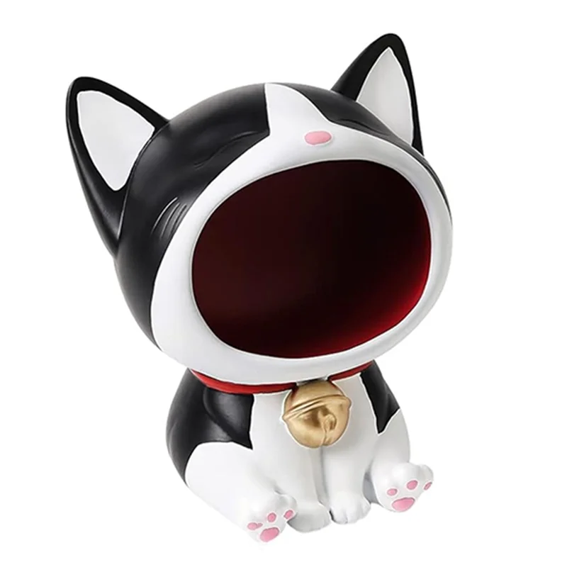 

ABMR-Cute Cat Statue For Candy Dish, Indoor Decor With Laughing Big Mouth Clearance For Key Or Accessories Storage Work