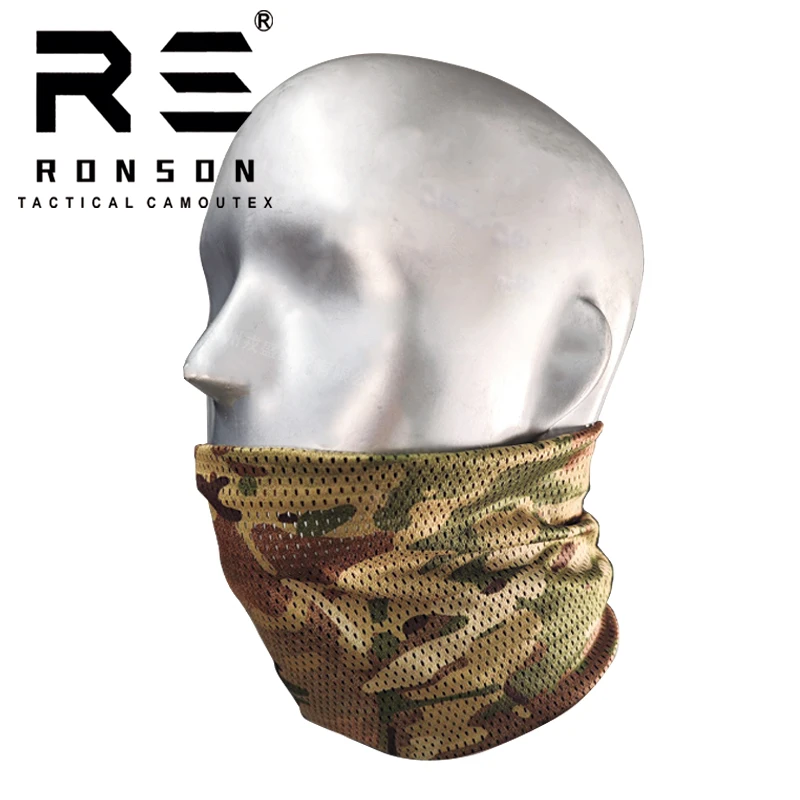 Ronson Camouflage Sun mask full face silk scarf desert windproof headgear bib men's thin face scarf summer riding