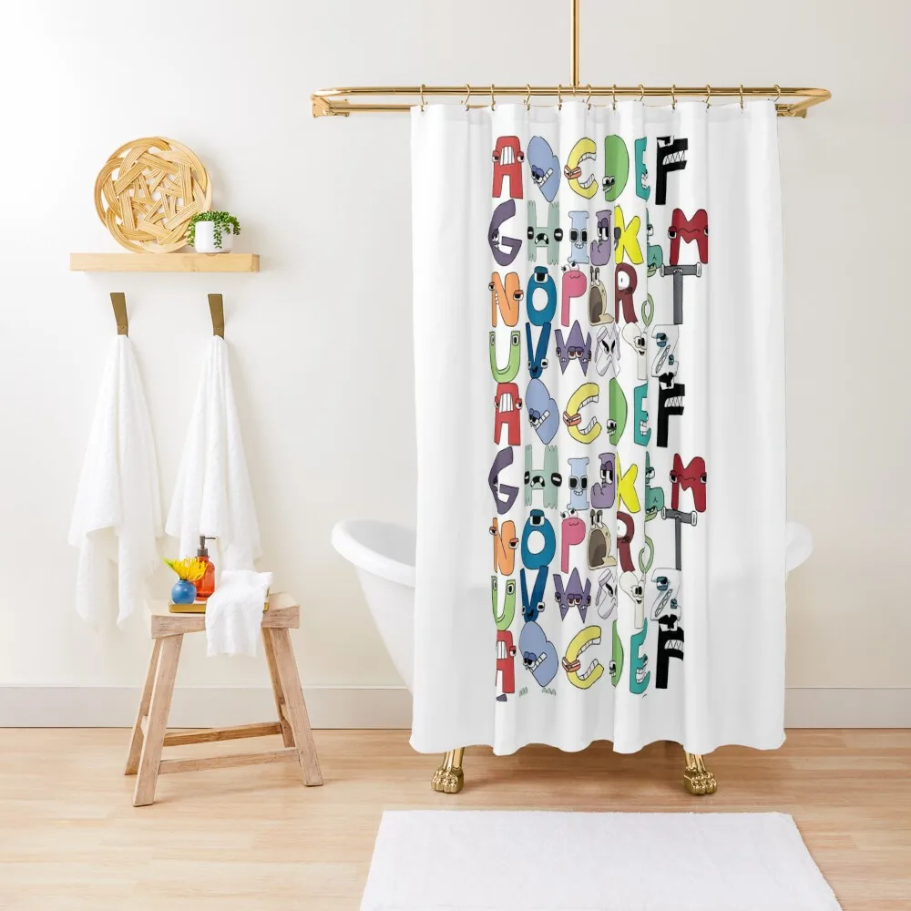 

Alphabet Lore Shower Curtain Waterproof Fabric Bathroom Shower For Bathrooms For Bathrooms Curtain