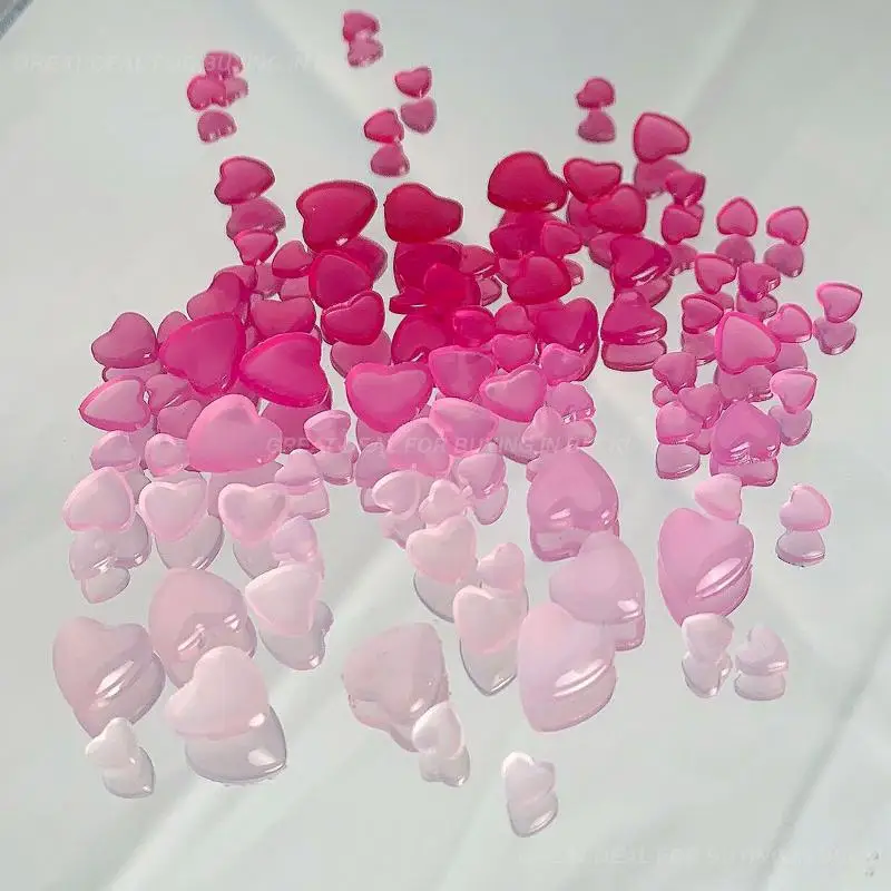 เล็บเรซิ่นรูปหัวใจเปลี่ยนสีได้น่ารักทันสมัยเครื่องประดับเล็บไวแสงยูวีที่นิยมอุปกรณ์ตกแต่งเล็บ
