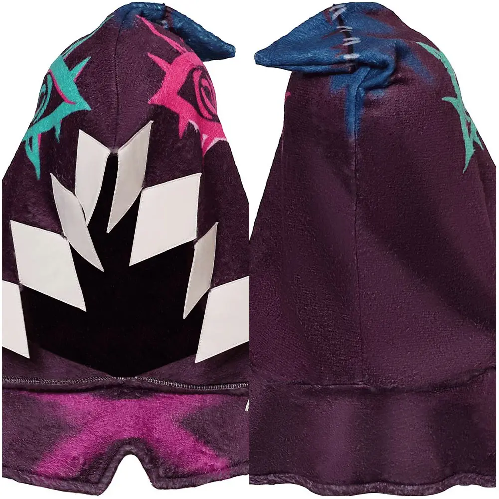 Acrane Jinx Cosplay Hooded Hat, Cap, Halloween, Carnival, Goolette, Female Roleplay, Sauna Wear, Game LOL, Costume Accessrespiration