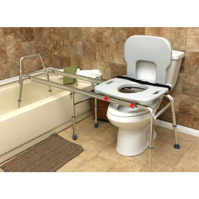 Nordic Toilet-to-Tub Sliding Transfer Bench and Shower Chair (XX Long), system, Multiple Features Safety, Tool-Less Assembly