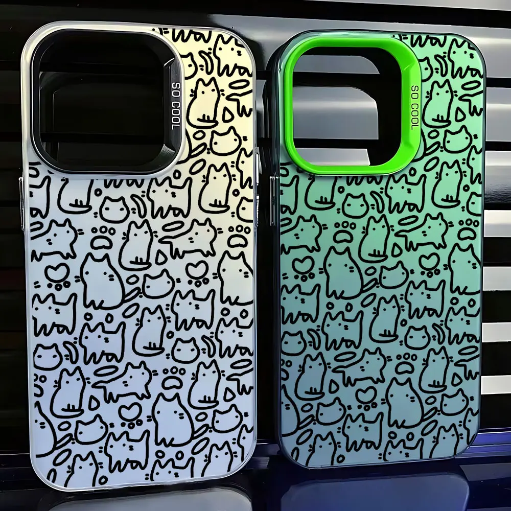 Black Cat Full Screen Kitten Phone Case for Samsung A73 A72 A55 A54 A53 A35 A34 A33 A32 A30 A24 A23 A22 A14 A05 4G 5G Matte image 3