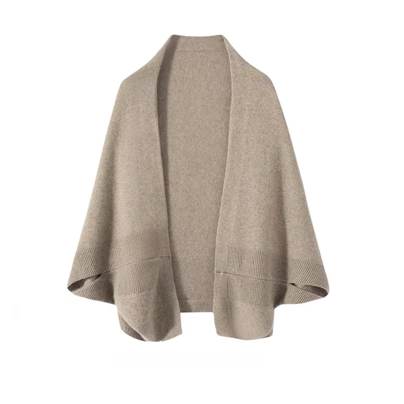 100%Wool Knitted Poncho Cardigan Shawl For Women Winter Autumn Warm Soft Shoulder Neck Protect Scarf Cape Dual-Use FashionCloak