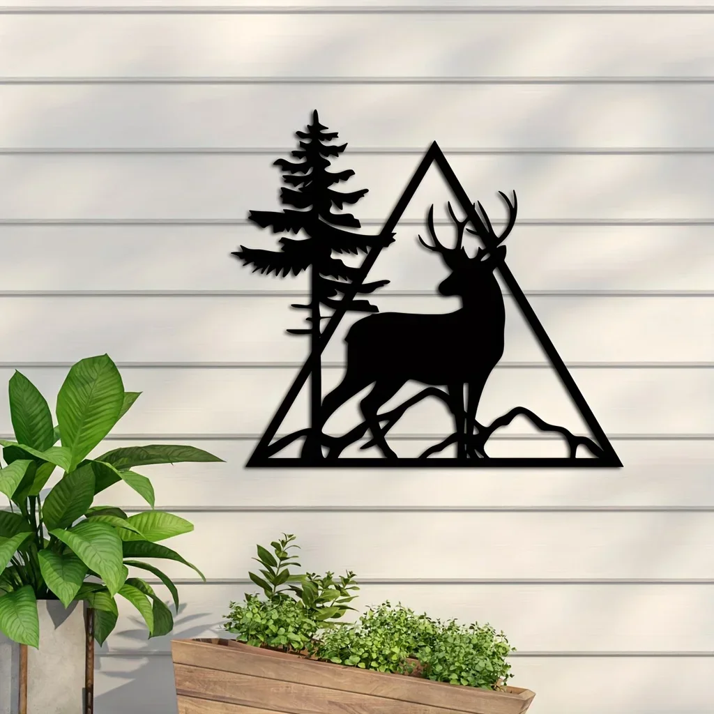 

Iron Deer Art Home Decor, Forest Deer Metal Wall Decor, Metal Forest Deer Sign Forest Sign Decor Wall Hanging Bedroom