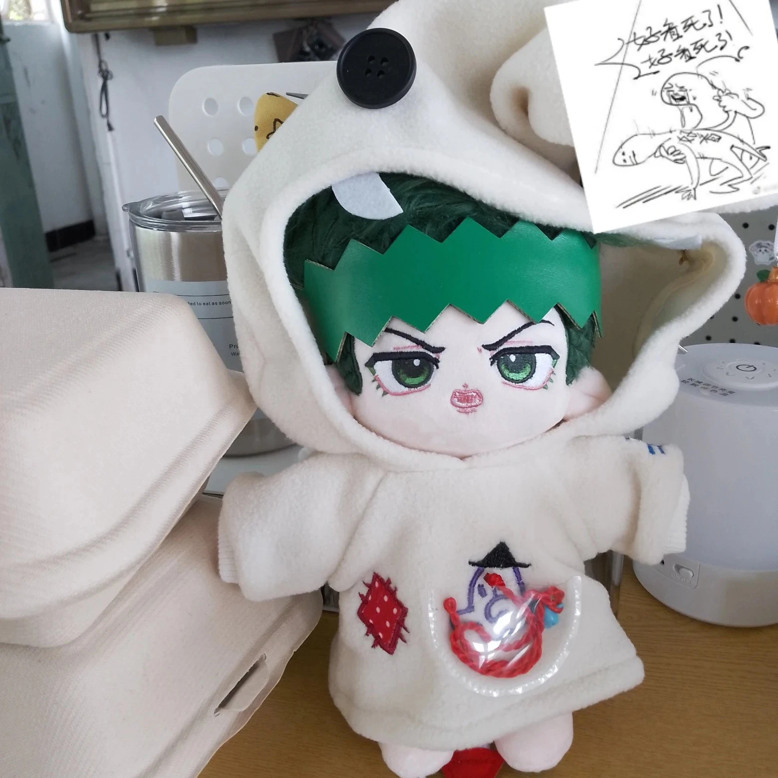 Anime Rlole Rohan Kishibe Green Hair Monster Dress-up Dolls Cosplay Cotton Stuffed Plush Doll Body Plushie Toys 20cm Figure Gift