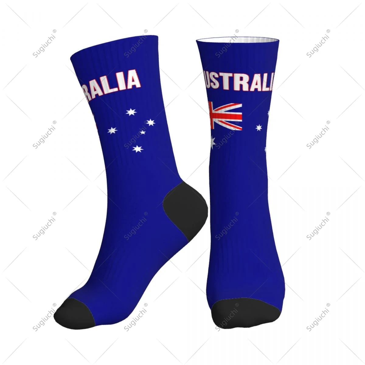 

3D Printed Australia Flag Polyester Mid-calf Socks For Men Women Kawaii Socks Street Skateboard Socks