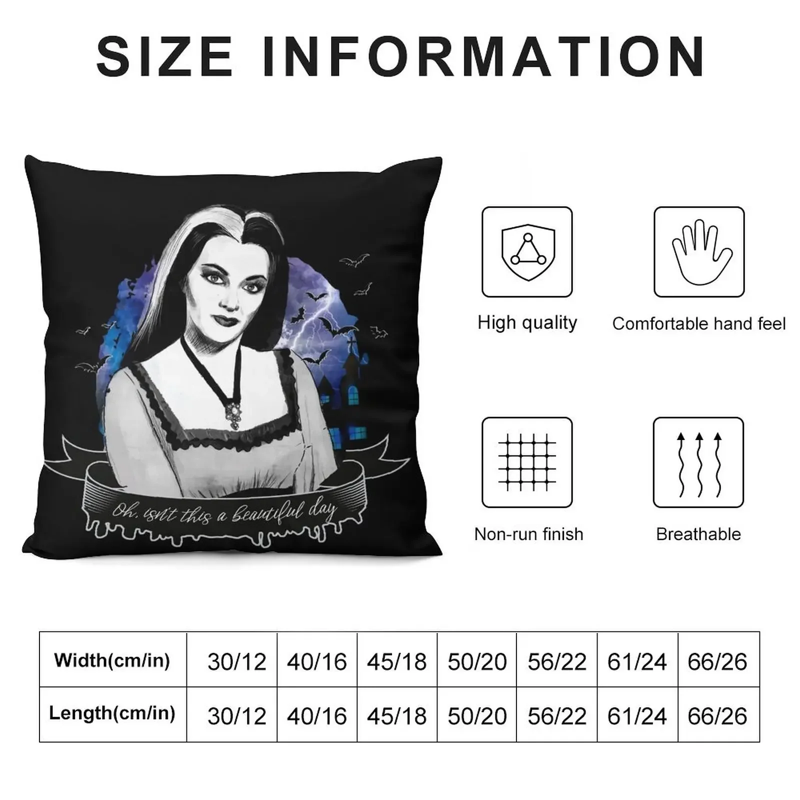 Goth Queens - Lily Munster Throw Pillow Luxury Pillow Case christmas cushions covers pillow