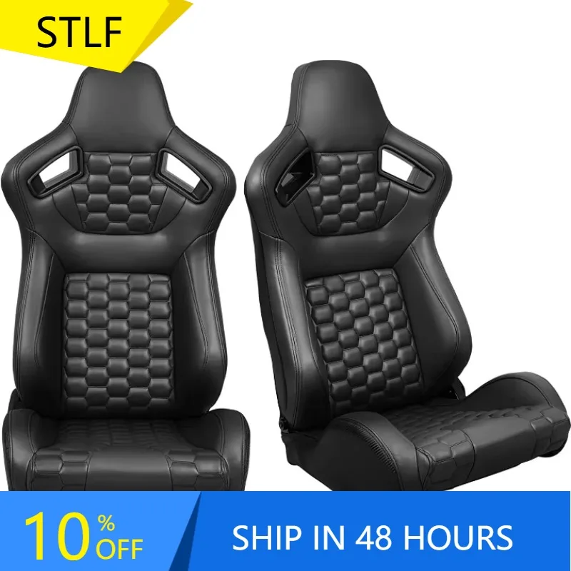 

STLF Factory direct universal racing seat auto accessories interior decorative black leather racing seat reclinable