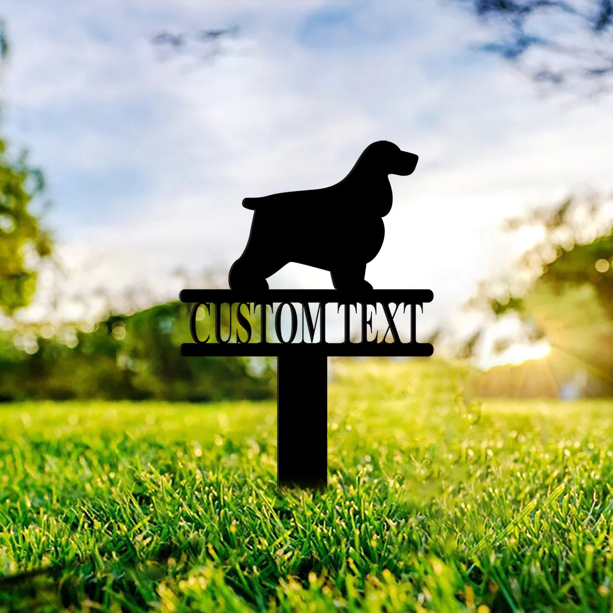 Custom English Spaniel Yard Stake with Custom Name, English Spaniel Sign, Custom Metal Stake, English Spaniel Name Stake