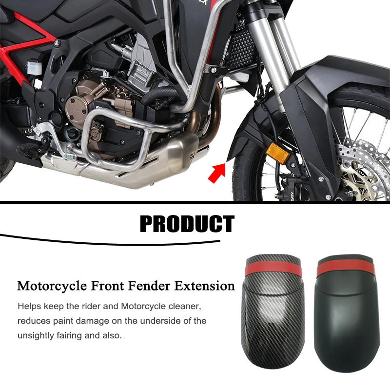 Fit For Honda CRF1000L Africa Twin Front Fender Extension 2016-2023 2022 2021 2020 2019 Motorcycle Mudguard Cement splash proof