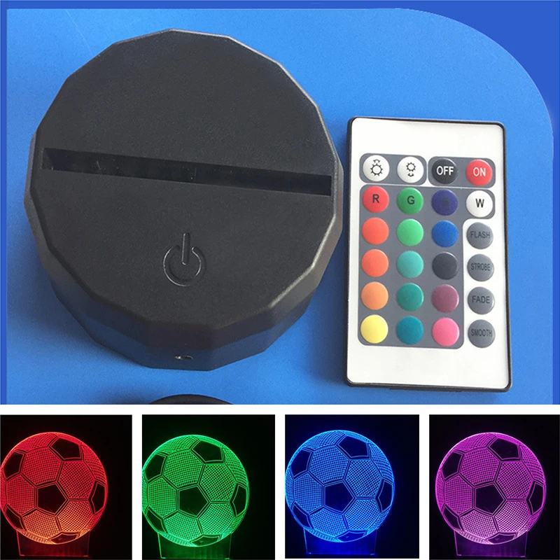 3D Light Base for LED Night Light Colorful Gradient Lamp Touch Remote Control Black Light Base Lighting Accessories