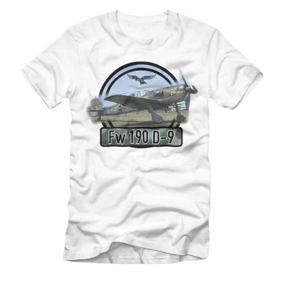 

WWII German Air Force FW-190 D-9 Dora Fighter Aircraft Hunter T-Shirt. Summer Cotton Short Sleeve O-Neck Mens T Shirt New S-3XL