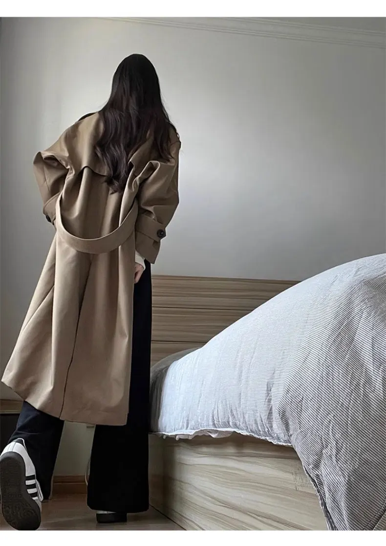 SuperAen High-End-Federspleißung Schwarzer Blazer Damen Herbst Mittlerer und langer koreanischer Stil Lose Blazer Top