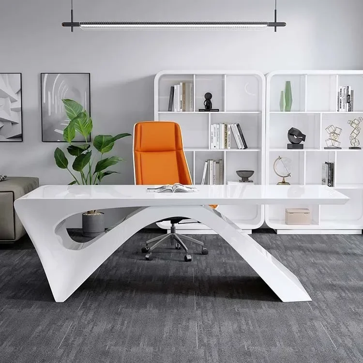 Modern Mdf Office Furniture White Boss Office Desk Set Executive Office Table Luxury Desk Boss Table