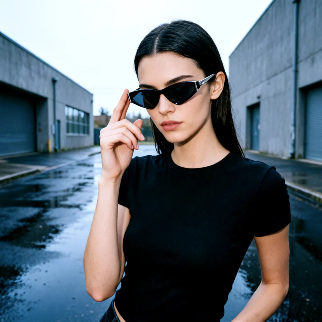 2026 Modische Cat-Eye-Sonnenbrille mit PC-Rahmen für Damen, Luxusmarken-Design, kleine Dreieck-Sonnenbrille, HD-Sicht-Eyewear