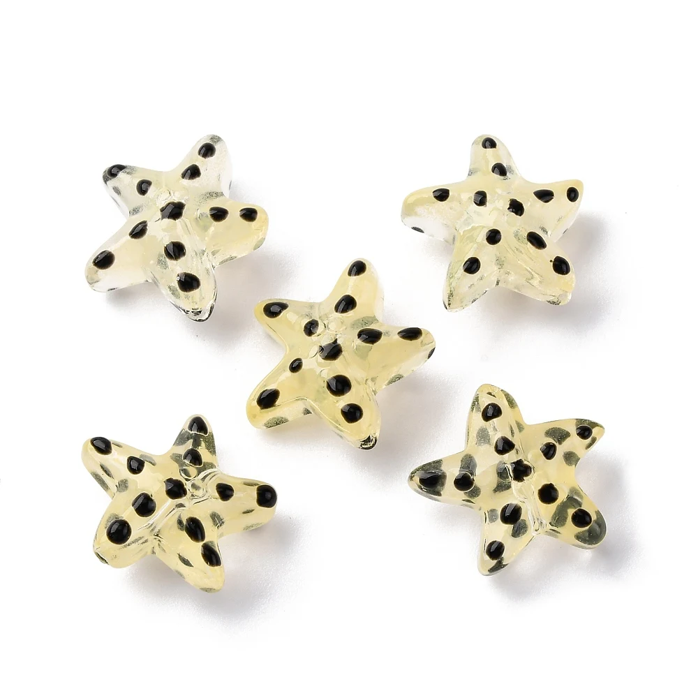 PandaHall 2 Stränge handgefertigter Lampwork-Sternperlen, Polka-Dot-Muster in gemischten Farben für DIY-Halsketten-, Armband- und Schmuckgeschenke. – Detail 20