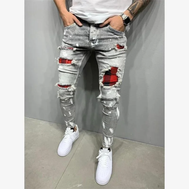 

Men's Jeans 2020 Jogger Pants Long Trousers mid Waist Cotton Denim Casual Slim Fit Jeans ular among Internet Iuencers