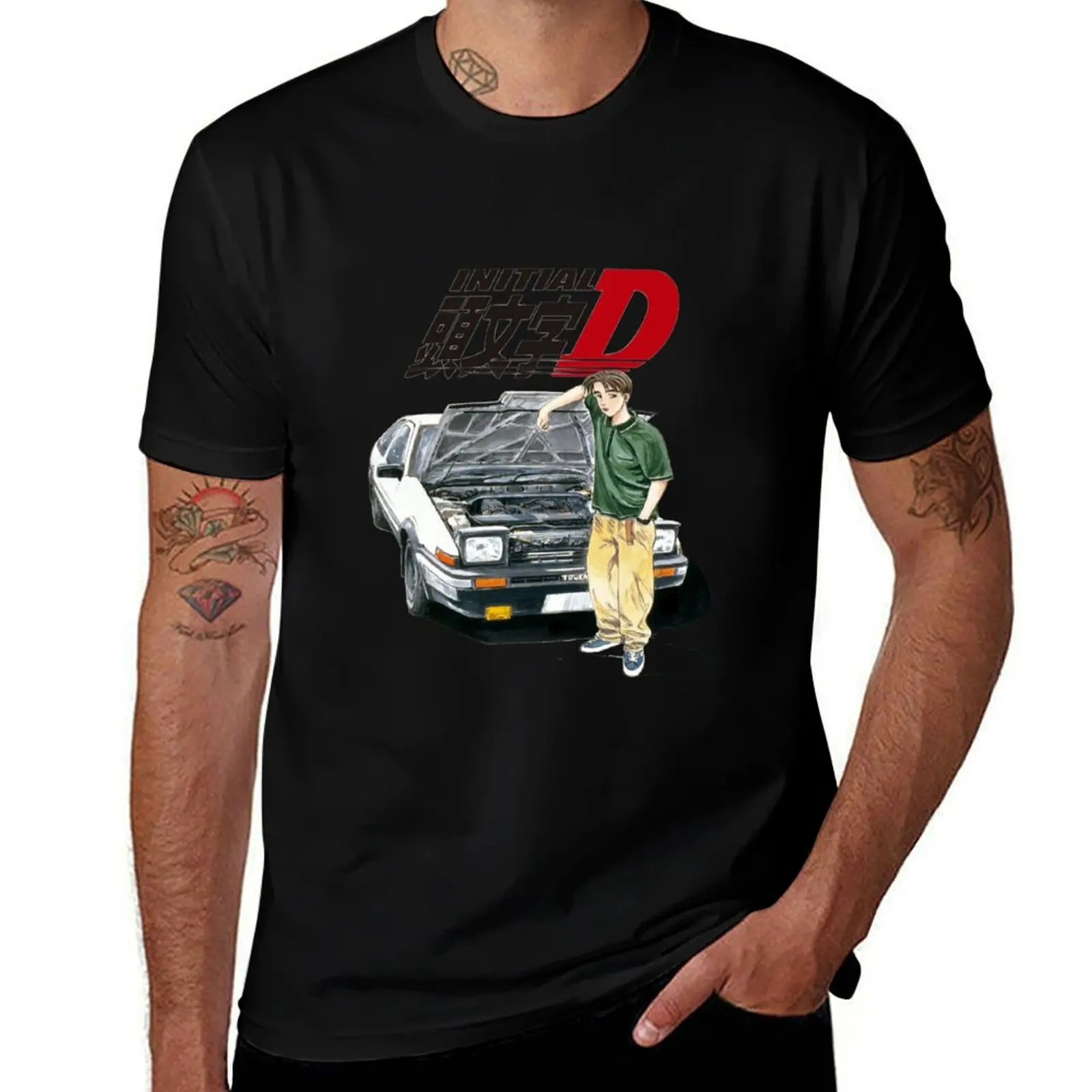 Anime Initial D T-Shirt blacks anime clothes men t shirts high quality