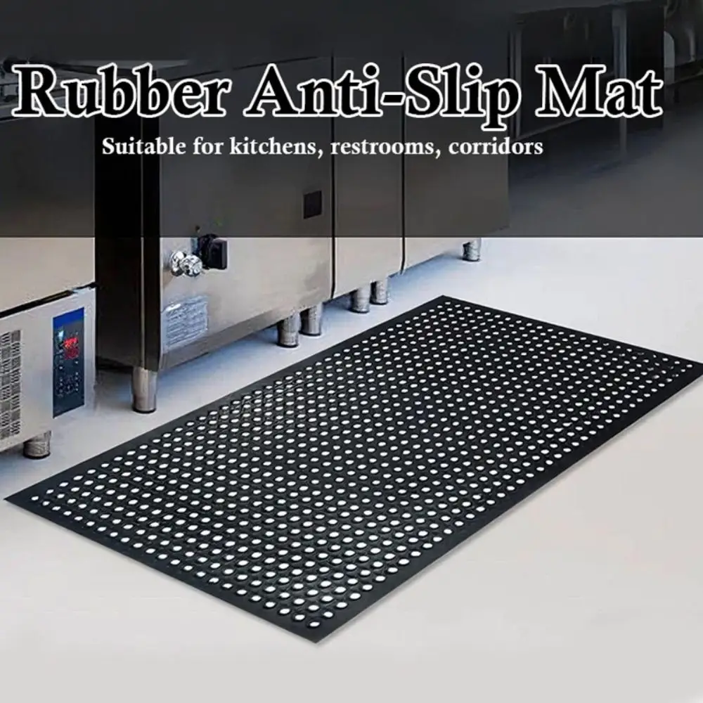 

New Rubber Rubber Matting Black Modern Style Kitchen Mat Anti Slip Door Mat Hotel