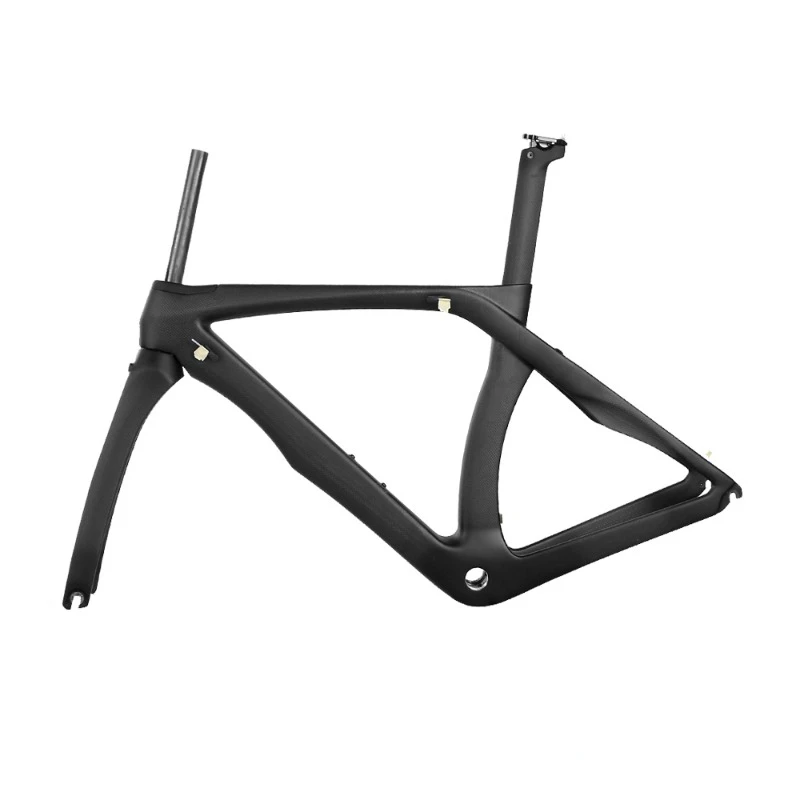 Airwolf New Carbon Road Frame 700*23C Rim Brake Carbon Bicycle Frameset 700C Cyclocross Bike with Handlebar Crystal Color