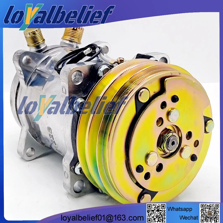 

Loyalbelief For Sanden 5H14 508 8390 SD5H14 SD508 Universal Auto Car 12V/24V Air AC Compressor with 2pk pulley