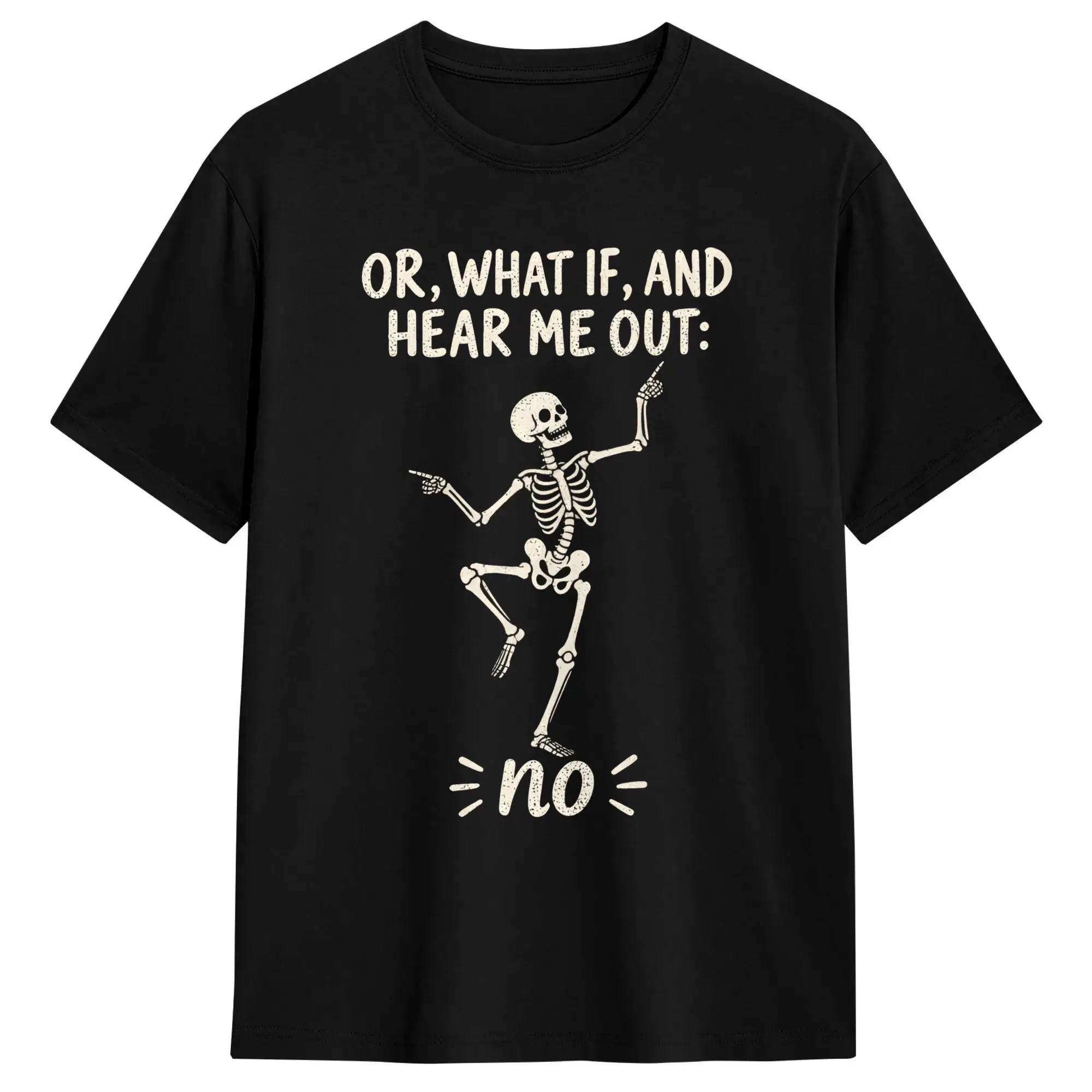 Sassy Skeleton Hear Me Out No T Shirt Men's  100% Cotton Hipster T-Shirts Crew Neck  Tees Short Sleeve Tops Classic
