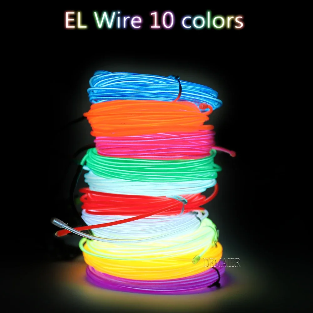 

EL LED Neon Licht Glow Weihnachten Dance Party Decor shape DIY Kostüme Kleidung Flexible neon el wire Draht Seil Rohr 3M 510M