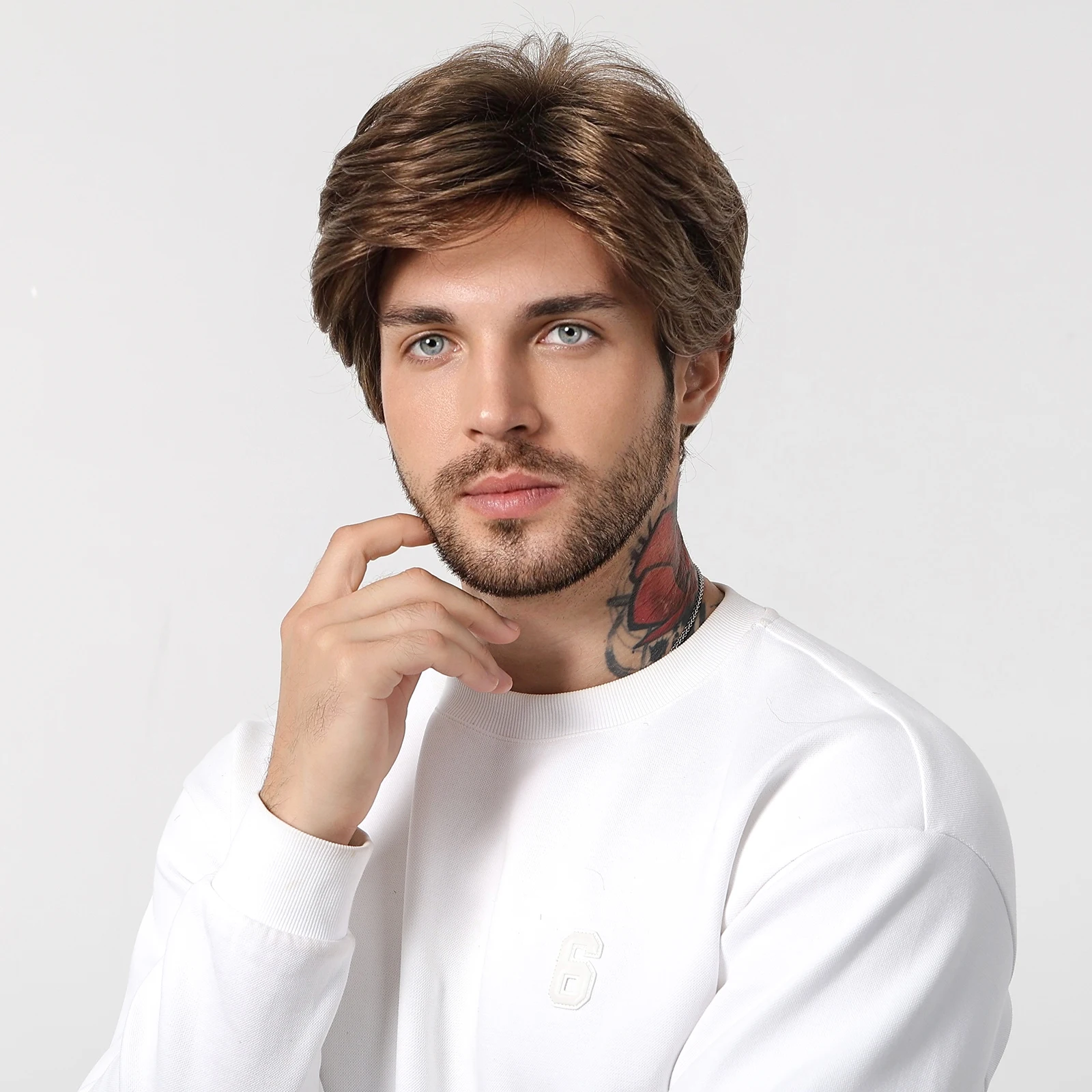 วิกผมสังเคราะห์ผู้ชายสีน้ําตาล - Men'S Grooming Haircut บทวิจารณ์และราคา