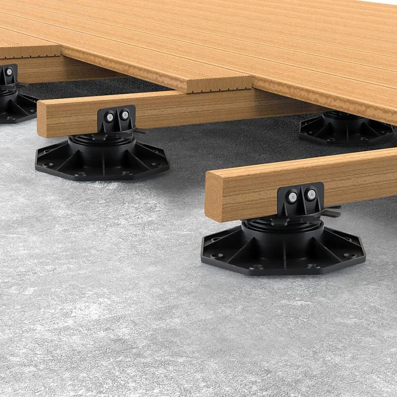 6 Pcs Joist Support Pedestals, Adjustable Decking & Flooring Support Pedestal For Deck, Timber Base