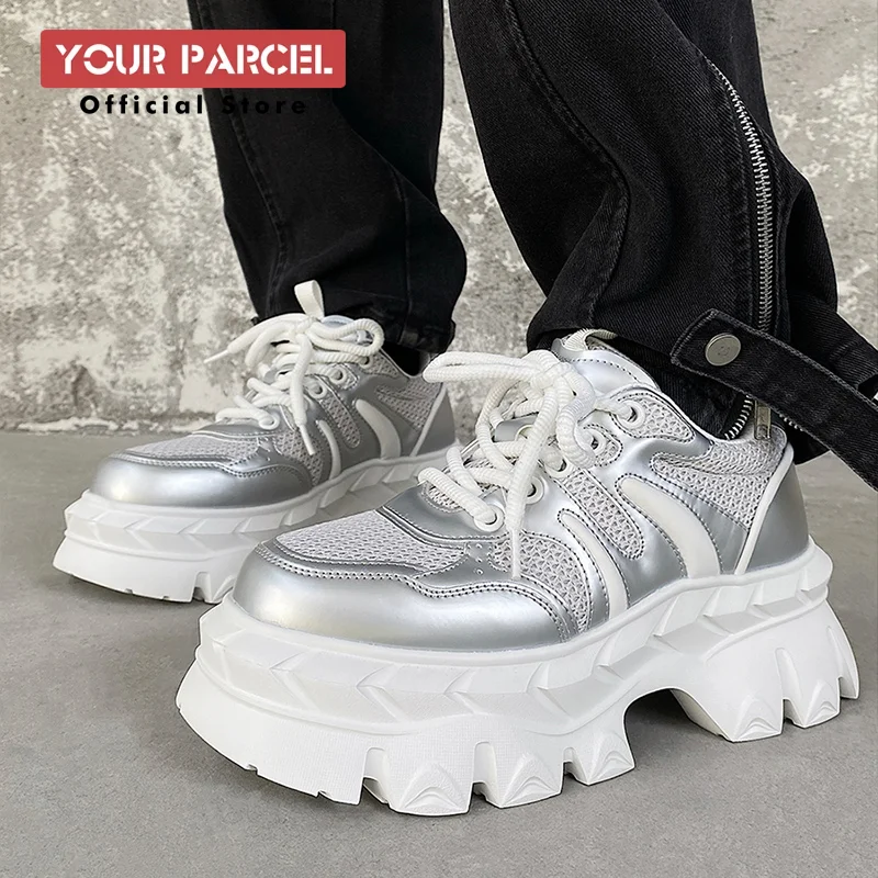 

Height increasing 7CM men's shoes IG dad shoes sporty and versatile 2025 summer breathable mesh thick sole derby shoes