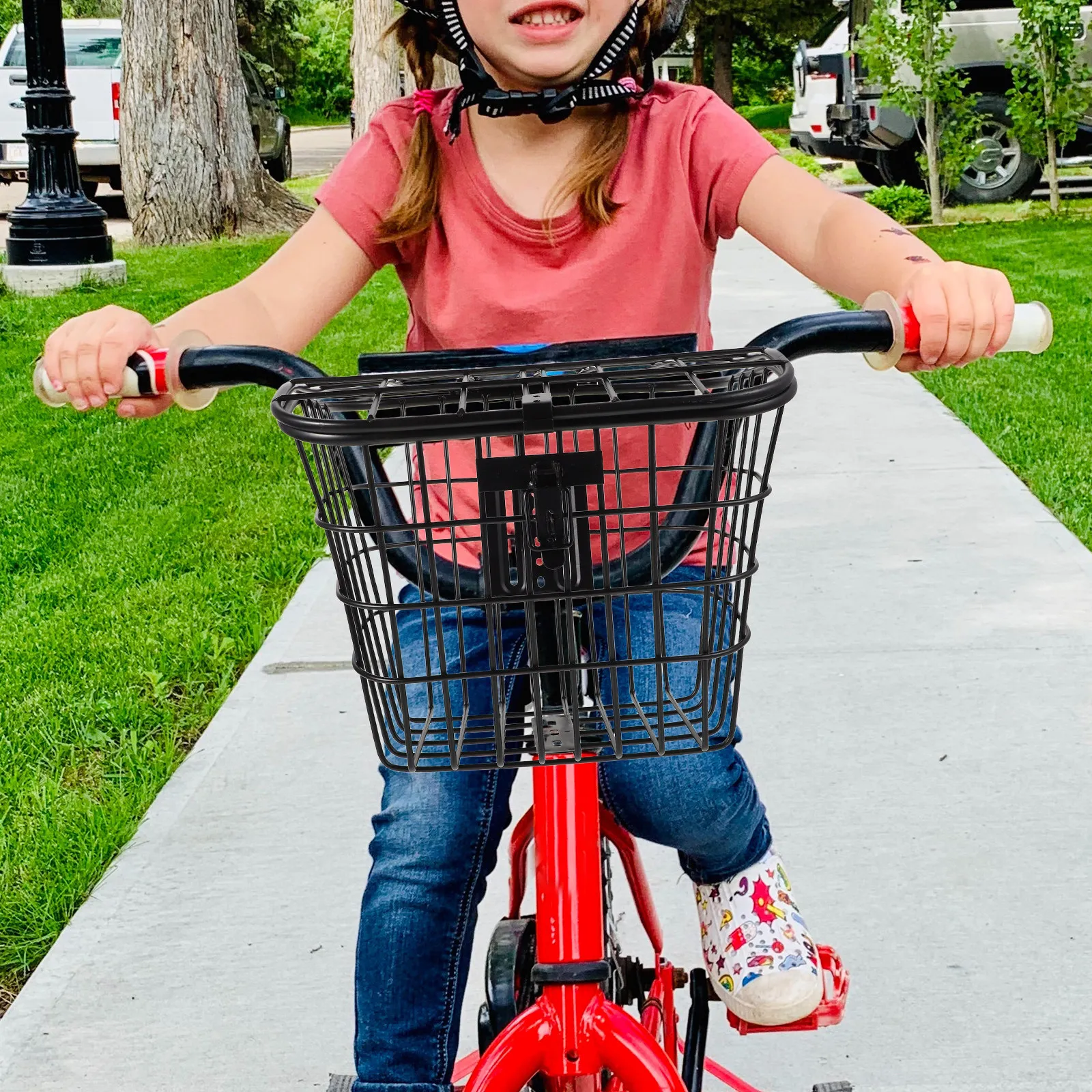 

Bicycle Wire Mesh Rear and Front Hanging Basket Detachable Cargo Rack Frame Storage for Mountain Bikes Electric Scooters