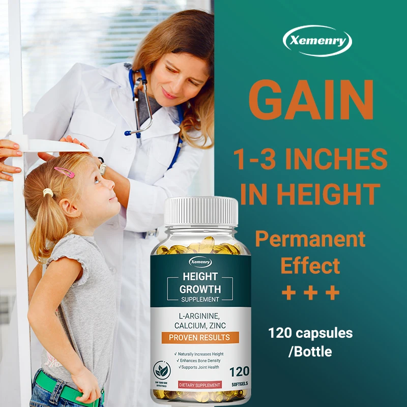 Vitamin D3 + Calcium and Zinc Nutritional Supplement, Natural Height Growth, Suitable for Adults and Children