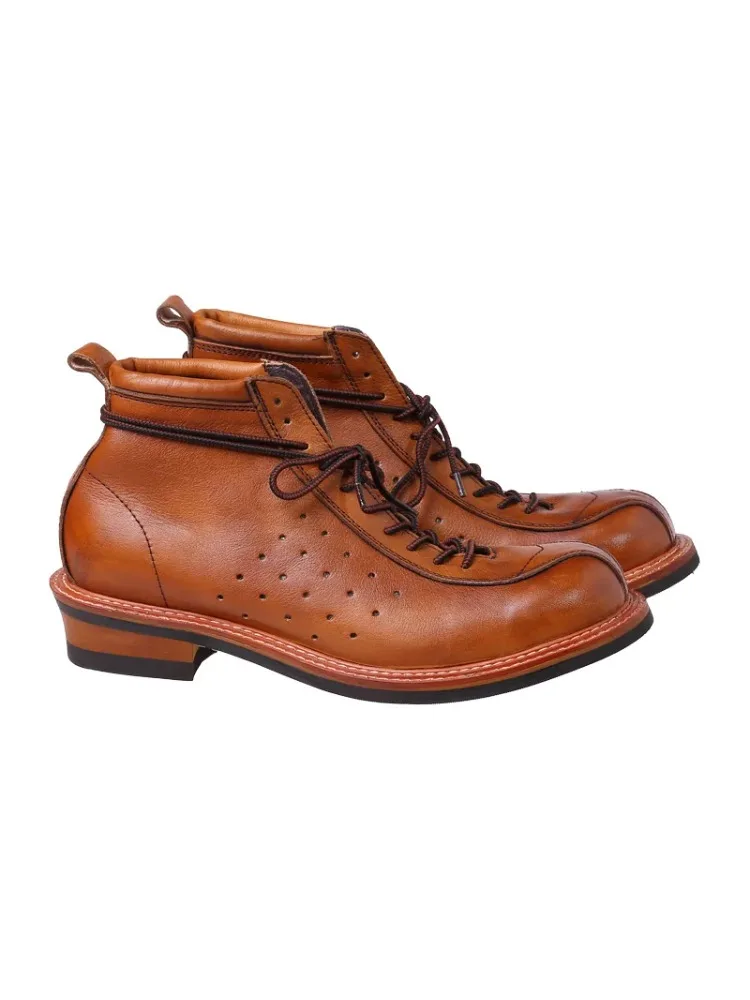 W ręcznie ininstalowanym lokomotywie Buty jeździeckie Buty męskie Letnie buty pustynne Męskie — zdjęcie 2