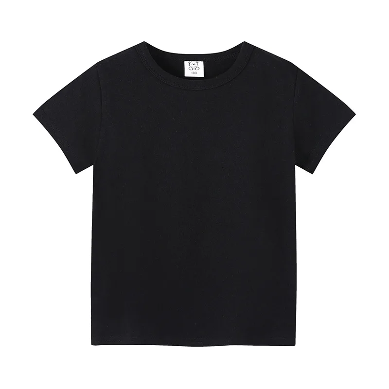 2-12 Jahre Sommer Kinder Kurzarm T-Shirt Baumwolle Babykleidung Jungen Mädchen Weißes Hemd Kinder Einfarbige T-Shirts Tops – Detail 3
