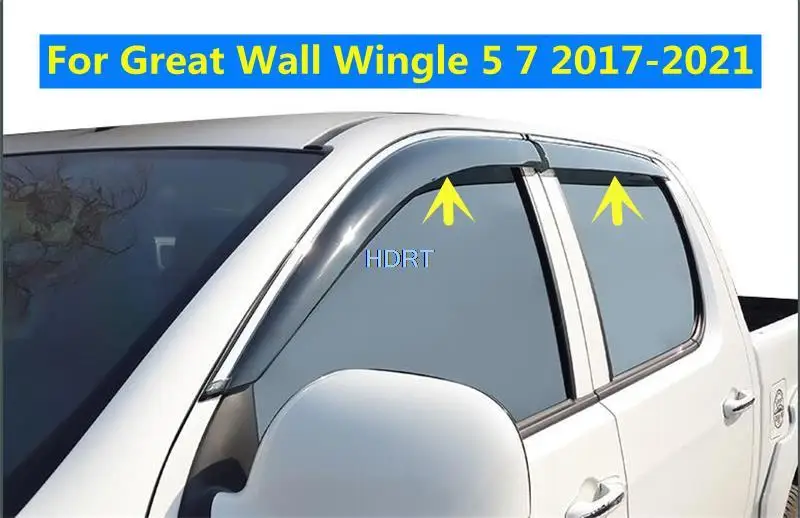 

Protective Visor For Great Wall Wingle 5 7 2017-2021 Car Styling Smoked Transparent Window Side Sun Rain Guard Vent Deflectors