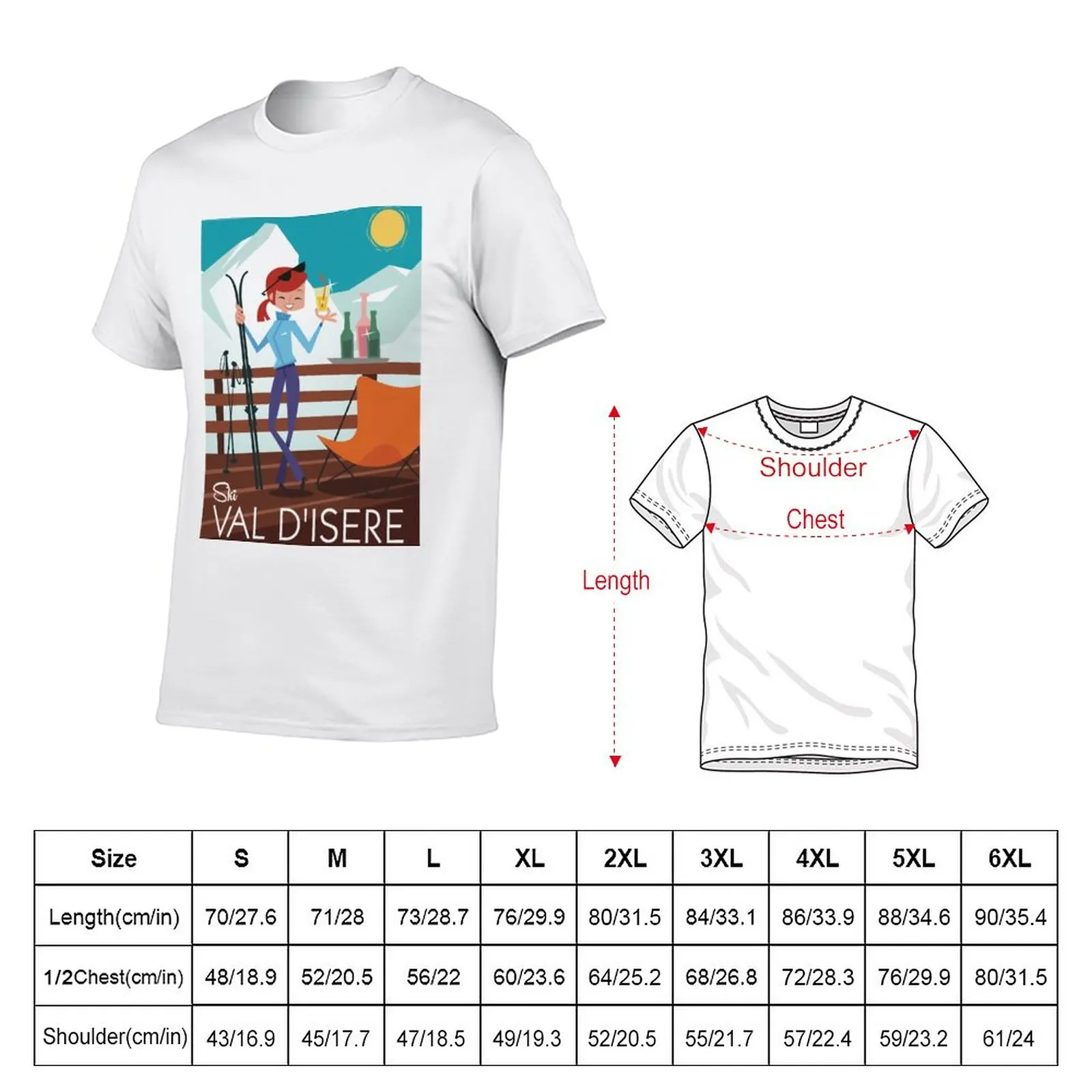 New Ski Val D'isere poster T-Shirt man clothes new edition t shirt plus size t shirts funny t shirt mens vintage t shirts