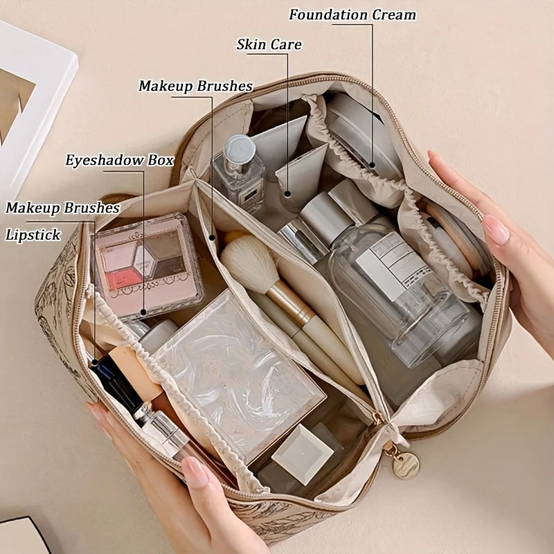 Cosmetic Bag Cosmetics Travel Large Capacity Storage Bag Portable Leather Cosmetic Wash Bag Women Multifunctional Toiletry Kit