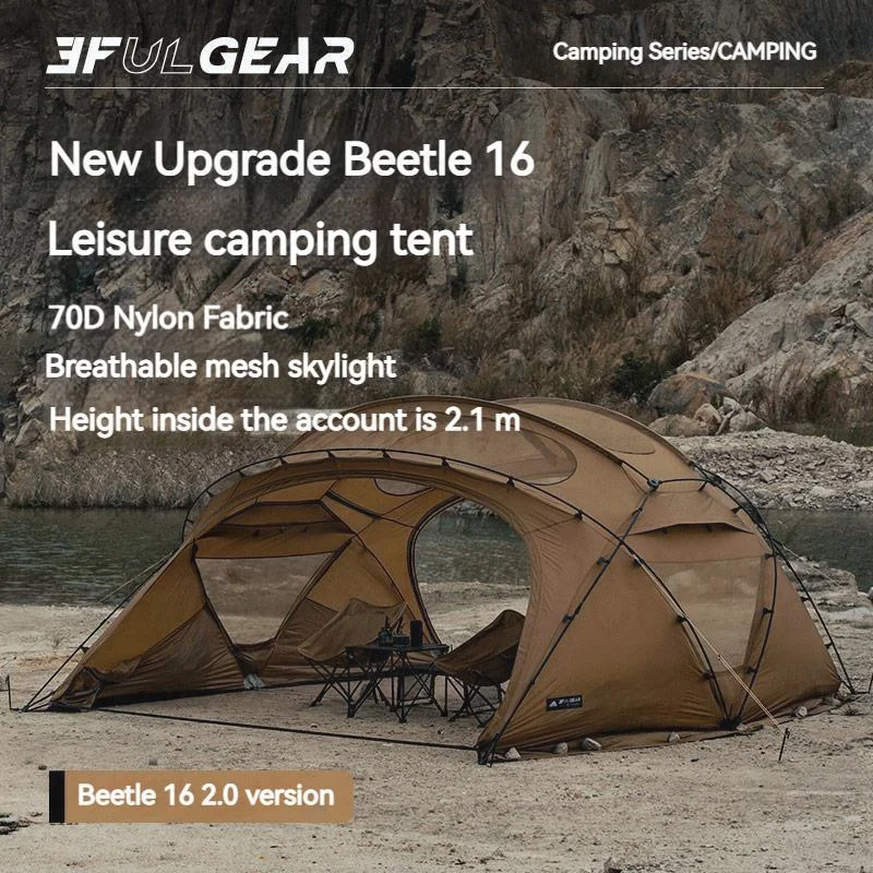 Imagem -05 - Gear Beetle Impermeável Dome Tent Grande Geodésica Tent Parts Túnel Modificado Camping ao ar Livre Four Seasons 610 Pessoas 16 2.0 3f ul