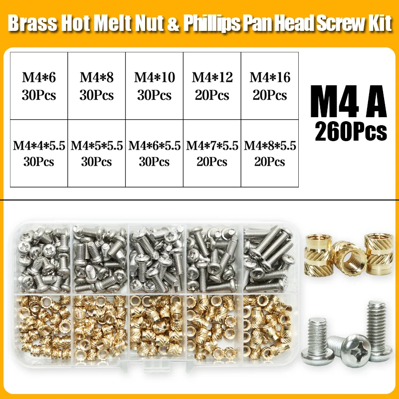 Wärme Set Einsatz Lötkolben Spitze Kopf M2 M3 M4 Hot Melt Einsätze Mutter Messing Gewinde Schraube Einsetzen 3d Druck PCB Phillips Bolzen – Detail 17