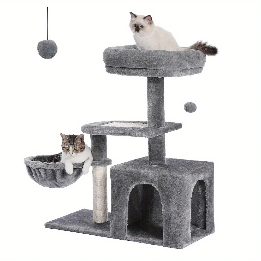 

Cat Tree Tower Kitten Play Scratching Post Condo House Bed Furniture