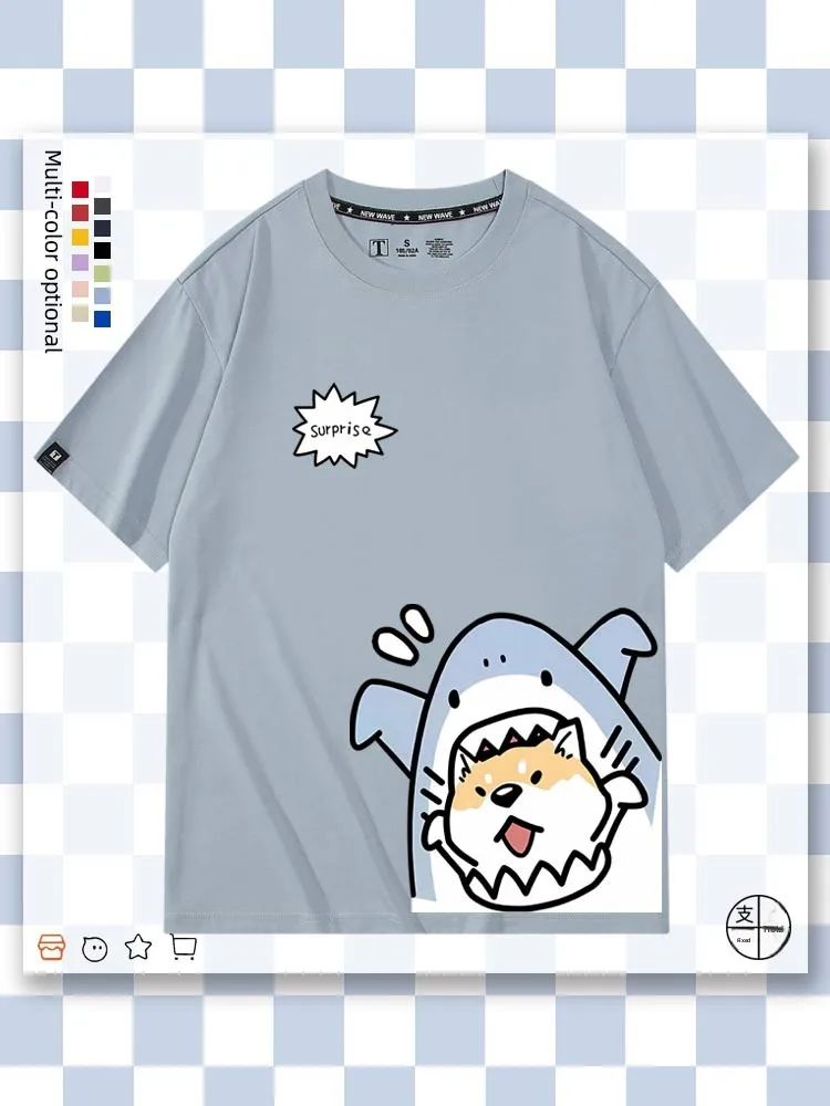 

Футболка с мультяшным принтом Iba Inu Ark, японское аниме, свободный крой, короткий рукав, летняя, хлопковая, молодежная, модная футболка