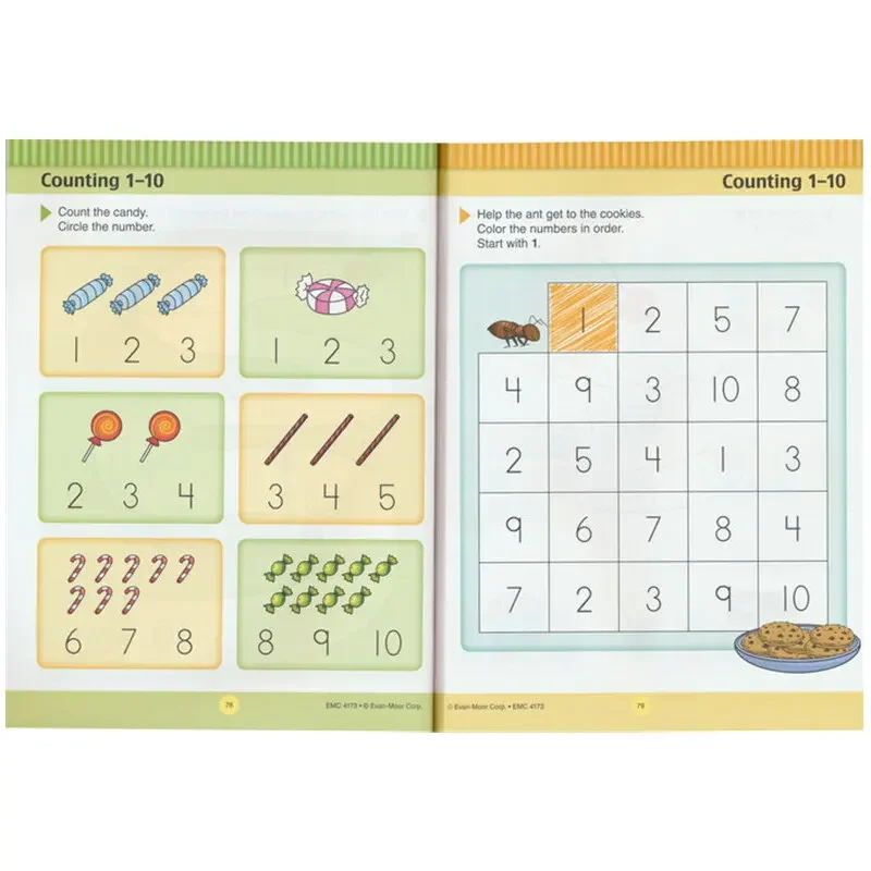 Evan-Moor At Home Tutor Math, Grade Prek Workbook,aged 3 4 5 6, English book 9781613689790
