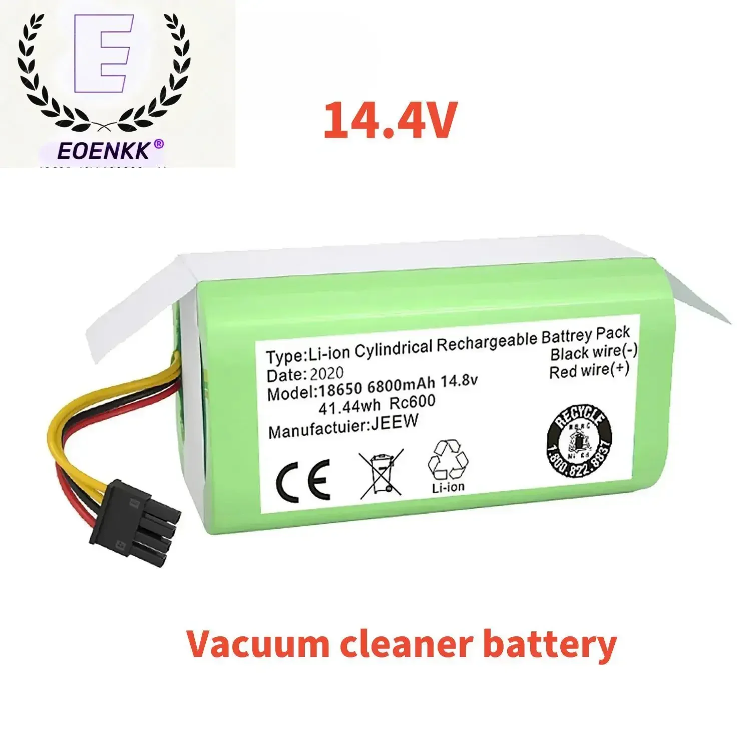 

EOENKK14.4V 6800mAh 18650 Li-lon Battery for Cecotec Conga 1290 1390 1490 1590 Vacuum Cleaner Genio Deluxe 370 Gutrend Echo 520